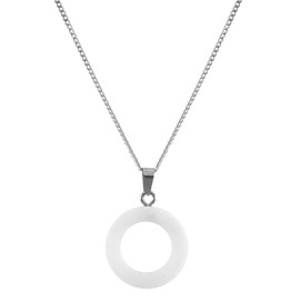 Marble Stories Marble Necklaces for Women Trendy, Long Ring and Heart Necklace for Womens, Western Jewelery Gift for her (Small Ring - White)