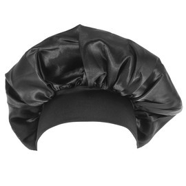 TOVINANNA 1 x fedora hat for women, festival, night cap, sleep cap, elastic night cap, wrap head, sleep cap, elastic, black