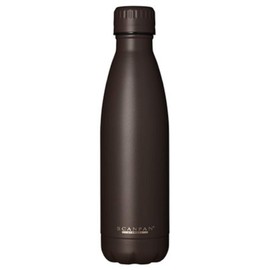 Scanpan Vacuum Stainless Steel Water Bottle 500 ml Water Bottle BPA , 24 Hours Cooling & 12 Hours Warm, Stainless Steel to go, Insulated Flat, Travel Flat in V (Brown Granite To Go)