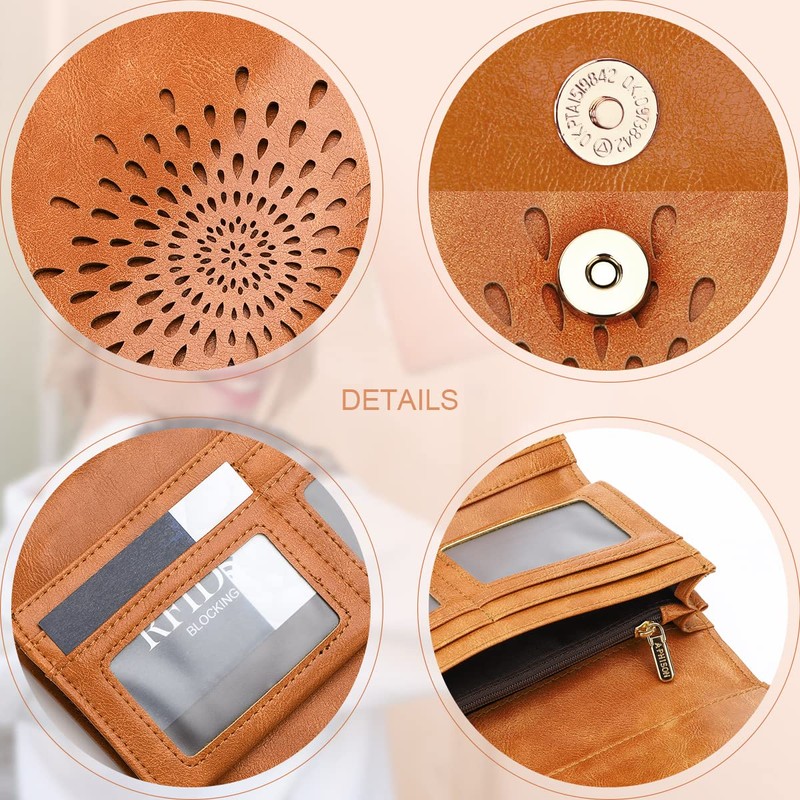 APHISON Womens Wallet RFID Blocking PU Leather Clutch Long Wallet
