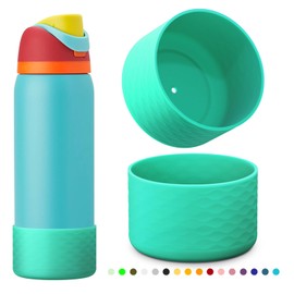 yoelike 2 PCS Silicone Water Bottle Boot for Owala, Anti-Slip Protective Sleeve for FreeSip/Twist/Flip, Watter Bottle Accessories, Bottom Bumper Cover, Dishwasher Safe, BPA Free (Wave)