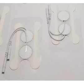 Zunzunta 2 Electrodos Parches De Doble Salida Con Gel 8.5 X 5 Cm