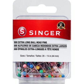 SINGER 00745 Pasadores de cabeza de bola X-Long, tamaño 28, 300 unidades, rosa