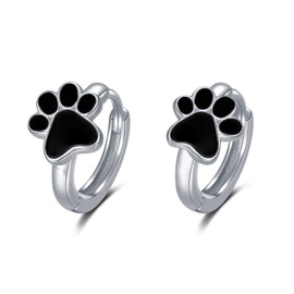 Earrings for Girls, Sterling Silver Dog Cat Paw Hoop Earrings Cute Stud Earrings Hypoallergenic Christmas Birthday Jewellery Gifts for Women Children Kids Daughter…