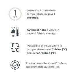 Nuvita 2075 Termometro Digitale Frontale e Auricolare – Letture Veloci in 1 Secondo, 4 Modalità, Memoria Avanzata e Allarmi Precisi