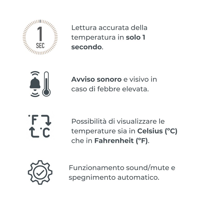 Nuvita 2075 Termometro Digitale Frontale e Auricolare – Letture Veloci