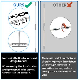 50 Feet Dryer Vent Cleaning Kit for Drill Lint Removes Dryer Vent Cleaning System Dryer Vent Cleaner Kit Vacuum Attachment Dryer Vent Nozzle Hose Attachment Dryer Lint Brush Vent Trap Cleaner