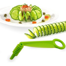 Green Spiral Slicer Portable Cucumber Potato Carrot Slicer Cutter Manual Kitchen Kitchen Gadgets Plastic Garnishing Tool Fruit Vegetable Kitchen Tool