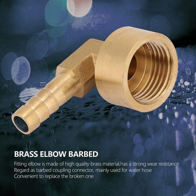 TA-VIGOR 1Pcs Brass Hose Barb Fitting Elbow, 12mm Barbed x