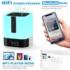 Night Light Bluetooth Speaker Alarm Clock, Upgraded Touch Bedside Lamp