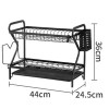 Unbranded 2 Tier Dish Drying Rack Over Sink Steel Kitchen