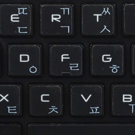 MAC Korean Keyboard Labels with White Lettering ON Transparent Background