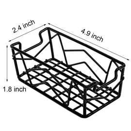 yarlung 3 Pack Sugar Packet Basket, Small Sugar Packet Holder 4.9" x 2.4" x 1.8", Iron Wire Tea Bag Caddy Sweetener Packet Holder for Coffee Bar, Coffee Station Organizer, Black