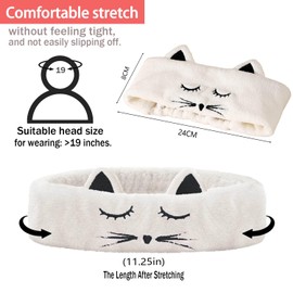 YUBBYSTU 2 Pack Face Wash Headband, Microfiber Women Headbands to Facial Clean,Elastic Hairband Facial Women's Lovely Hair Band For Spa Shower, Band Fits All Head Sizes (White＋red)