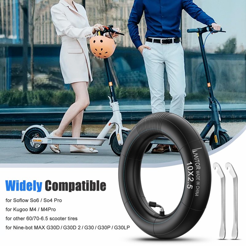 Amitor 2 Pack 10x2.5 Inner Tubes with 2 Tyre Levers,