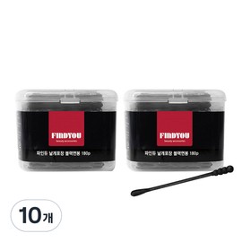 Partner_Reference Findew Black Spiral Cotton Swabs 180 packs (10) / 파인듀 블랙 나선형 면봉 180개입 10개