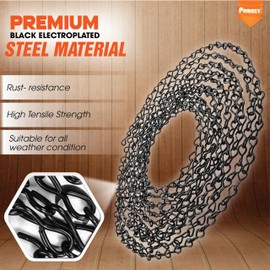 [Upgraded] 79” Black Electroplated Steel Hanging Chain with S-Hooks, Snap Hooks, Ceiling Hooks & Pliers, 33LBS Load Capacity, Adjustable Length for Hanging Bird Feeders, Planters, Lanterns, Billboards