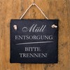 Müll Disposal Sign Slate Plaque Engraved Rubbish Corner Waste Separation