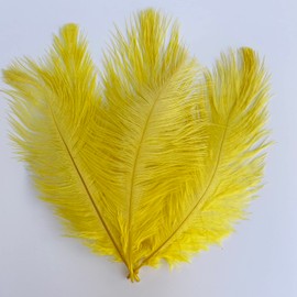 20pcs 6-8 Inches 15-20cm Ostrich Feathers DIY Craft Wedding Party Decoration (Yellow)