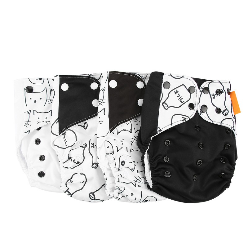 4pcs/set Baby Cloth Diaper Cover Washable Reusable Newborn Nappy Cover