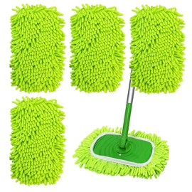 4PCS Chenille Mop Pads Compatible with Swiffer & 10''-12'' Mops