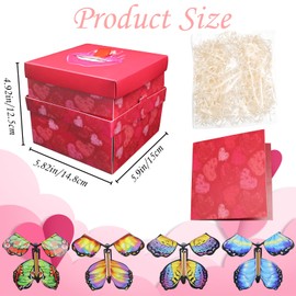 WUEURU Butterfly Explosion Gift Box,Flying Butterfly Surprise Gift Box,DIY Exploding Surprise Gift for birthdays, weddings, Mother's Day, Valentine's Day