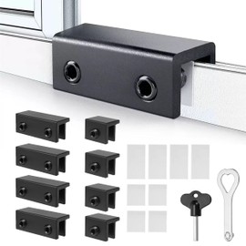 Window Lock (8 Set), Window Locks for Up and Down Windows, Can be Used for Horizontal and Vertical Sliding Windows (8, Black)