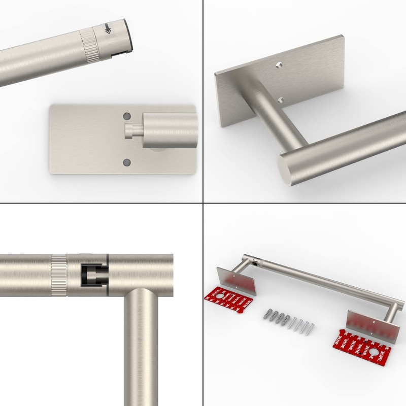 RUACQ Paper Towel Holder Under Cabinet, Wall Mounted or Adhesive