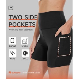 Pantalones cortos de motociclista para mujer con bolsillos, 3 pulgadas, 5 pulgadas, 8 pulgadas, de cintura alta, con control de abdomen suave, pantalones cortos de entrenamiento para yoga, atletismo,