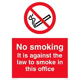 Pack of 5 - No Smoking In This Office Sign - 150 x 200mm - A5P