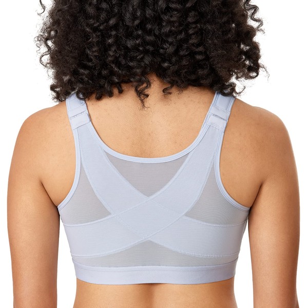DELIMIRA Women's Full Coverage Front Closure Wire Free Back Support