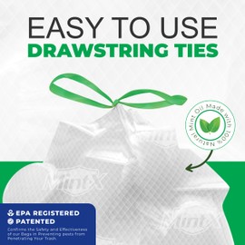 Mint-X Rodent Repellent Trash Bags, 1.7 Mil, Flat Seal, 47" Height x 43" Length, Clear (Pack of 100)