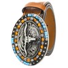 UTOWO Western Cowboy Cowgirl Leather Belts, Women Men Turquoise Embossed