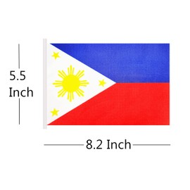 50 Ft Philippines Banner Flag String, 38 Pcs Filipino Small Mini Flags, 4th of July Independence Day, Patriotic Events, Sports, Bars Decorations, Decorations Supplies (Philippines)