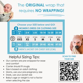 Breeze Baby K'tan Baby Carrier, #1 Easy Pre-Wrapped Baby Sling Gift | Breathable 100% Cotton Mesh | Hands Free Wrap for Infants | No Rings Or Buckles | Newborn to Toddler up to 35lb (See Size Chart)