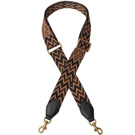 RICLVS Crossbody Bag Strap Soft Cotton Adjustable Replacement Purse (black&Brown)