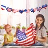 Whaline Patriotic Heart Felt Banner 3D American Flag Heart Pre-Strung