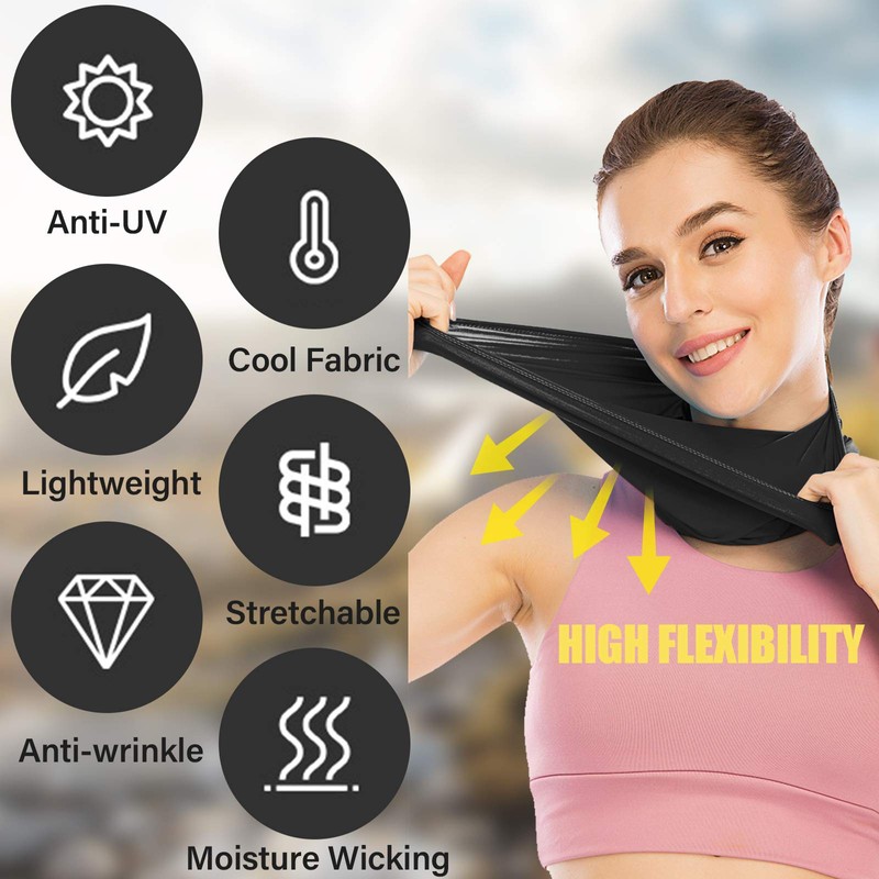 Peicees 6 PC Neck Gaiter Face Mask for Women Men