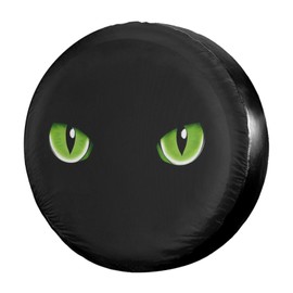 Delerain Spare Tire Cover Black Cat Eye Wheel Covers Waterproof Dust-Proof UV Sun Universal Fit for Trailer RV SUV Truck and Many Vehicle (17 Inch for Diameter 31"-33")