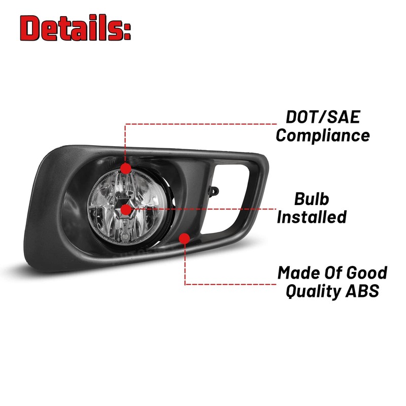 AUTOFREE Fog Lights Fit for Honda Civic 1999 2000 with