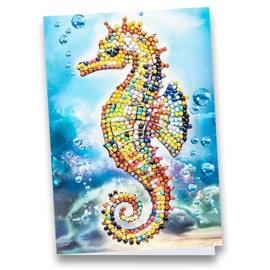 Ideen mit Herz Diamond Painting Greeting Card | DIN B6 (11.5 x 16.5 cm) | 370 g/m² | Includes Envelope & Tools (Seahorse)