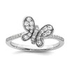 JewelryWeb 925 Sterling Silver Rhodium Plated CZ Simulated Diamond Butterfly