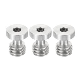PATIKIL 3/8"-16 Thread 16mm Length Camera Quick Release Screw Tripod Screw, 3 Pack Stainless Steel Hex Slot Screws for DSLR Camera Rig Accessories, Silver