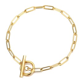 Intensity 18K Gold Plated Stainless Steel Necklace, Chain, Bracelet, Rings, Studs (Bracelet 87145-0)