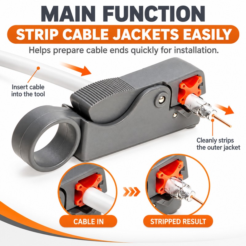 Coaxial Cable Stripping Tool for Wire Prep – Adjustable 4/6/8/9/12mm