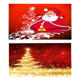 Smavles Christmas Doormat, Pack of 2 Christmas Floor Mats, 40 x 60 cm, Non-Slip Doormat Christmas Pattern, Washable Christmas Print Rug, Doormat for Living Room, Bedroom, Bathroom, Kitchen