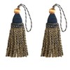 HedongHexi 2 Pack Braided Tassel 24cm/9 Inch With Loops, Handmade