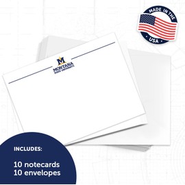 Desert Cactus Montana State University 10 Pack Notecards Stationary Cardstock Bobcats MSU Includes Envelopes Memo Party Thank You (Notecard 1b)