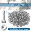 Mikqky Pack of 120 Self-Drilling Hex Screws with Washers M4.2