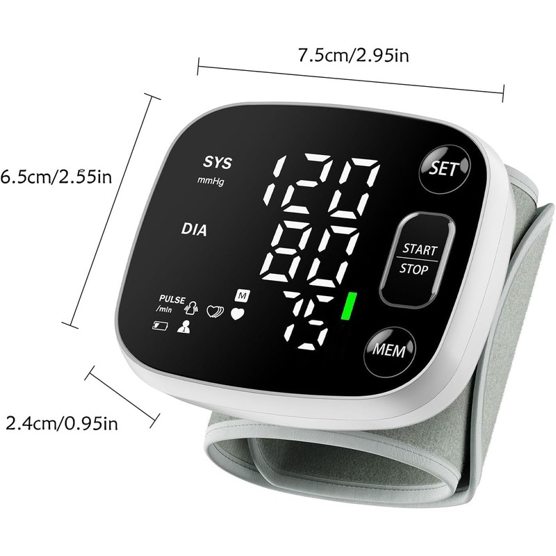 Oklar Blood Pressure Monitors for Home Use Rechargeable Wrist Digital